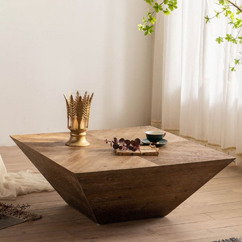 Modern Shabby Chic Geometric Shape Fir Wood Iron Coffee Table 1-Tier For Living Room