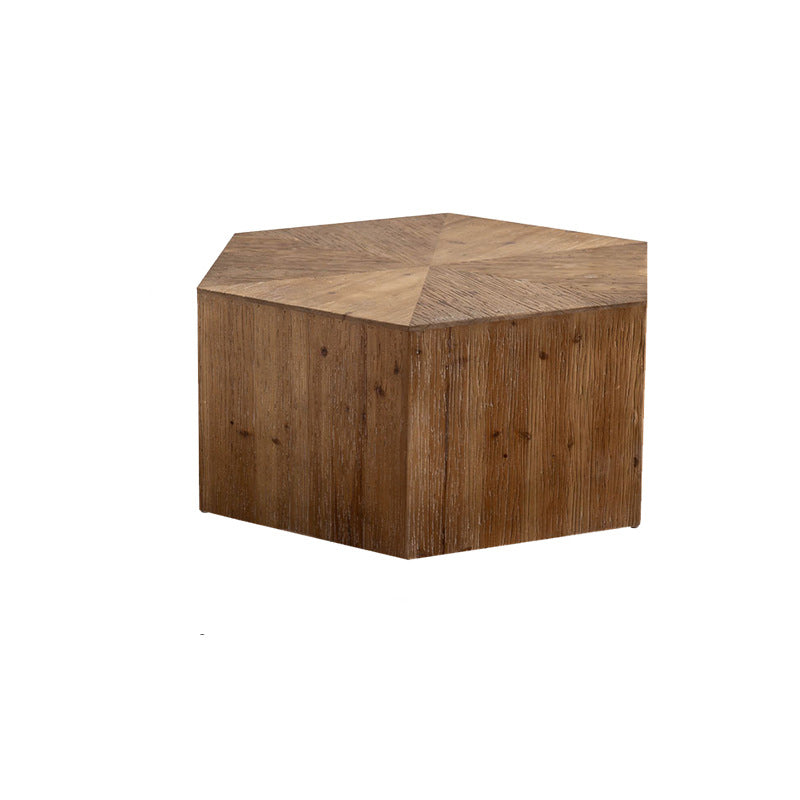 Modern Shabby Chic Geometric Shape Fir Wood Iron Coffee Table 1-Tier For Living Room