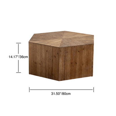 Modern Shabby Chic Geometric Shape Fir Wood Iron Coffee Table 1-Tier For Living Room