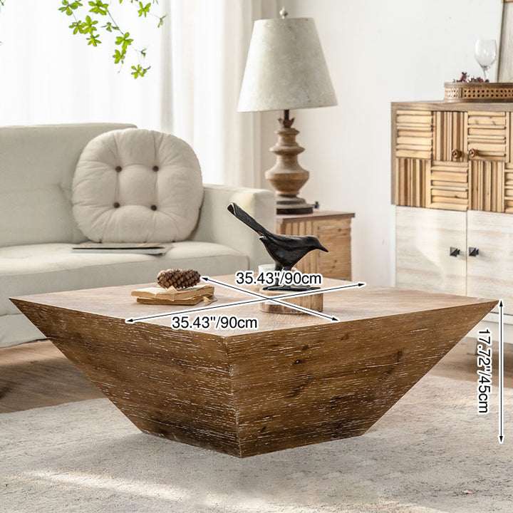 Modern Shabby Chic Geometric Shape Fir Wood Iron Coffee Table 1-Tier For Living Room