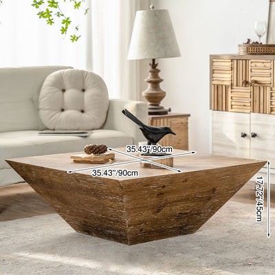 Modern Shabby Chic Geometric Shape Fir Wood Iron Coffee Table 1-Tier For Living Room