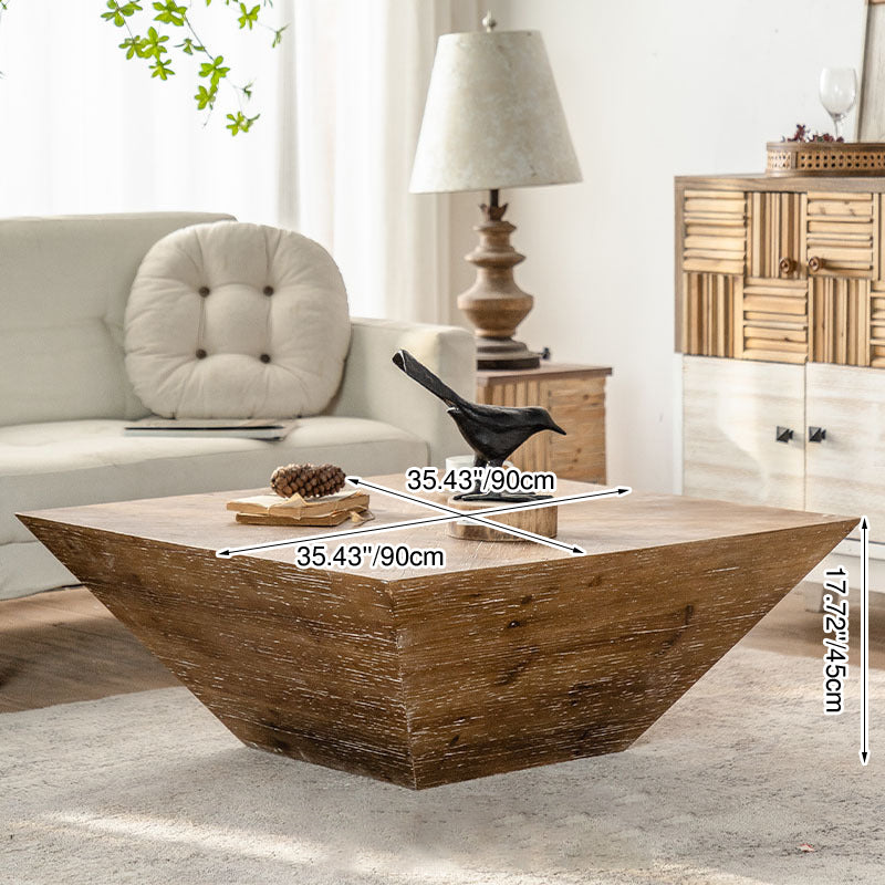 Modern Shabby Chic Geometric Shape Fir Wood Iron Coffee Table 1-Tier For Living Room