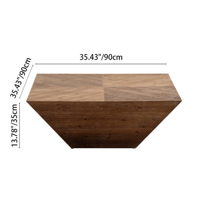 Modern Shabby Chic Geometric Shape Fir Wood Iron Coffee Table 1-Tier For Living Room