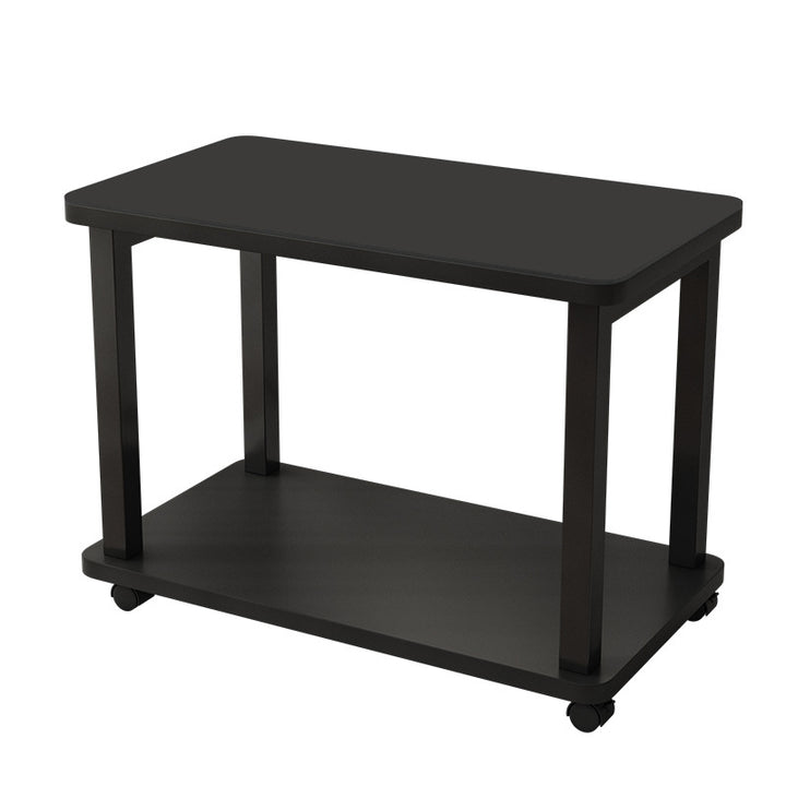 Table basse rectangulaire minimaliste moderne en verre trempé et acier au carbone avec plateau artificiel à 2 niveaux pour salon 