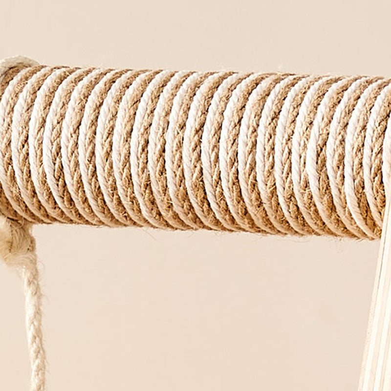 Tour pour chat moderne minimaliste en corde de chanvre triangulaire, planche multicouche, 3 niveaux pour salon 