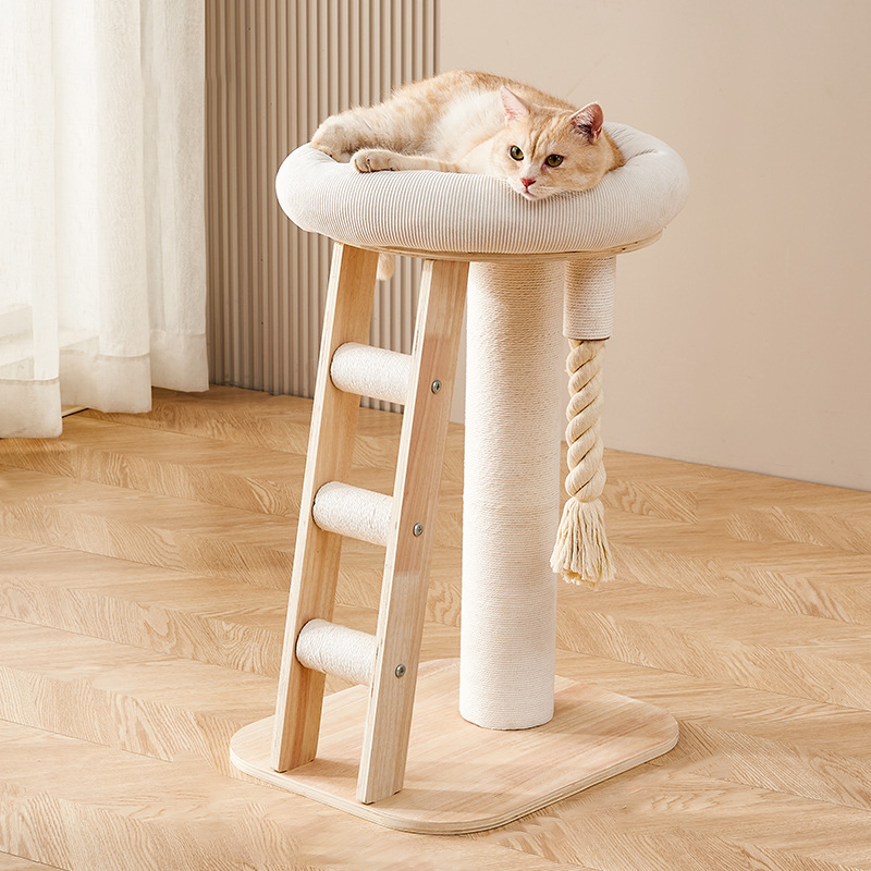 Contemporary Creative Tree Acrylic Multi-Layer Board Corduroy Cotton Rope Multi-Functional Cat Tower 2/4/5-Tier For Living Room