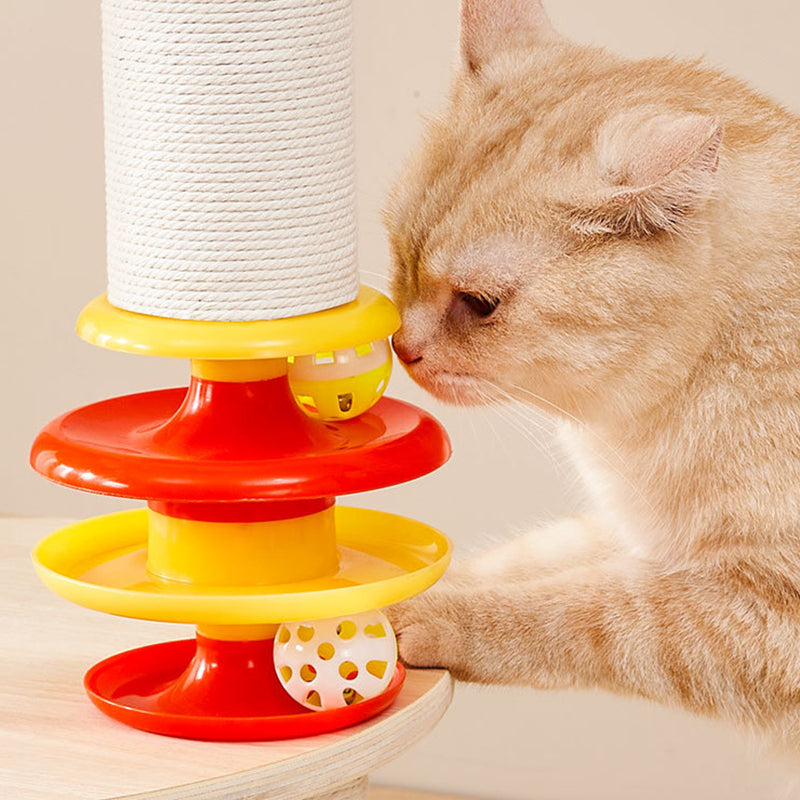 Contemporary Creative Tree Acrylic Multi-Layer Board Corduroy Cotton Rope Multi-Functional Cat Tower 2/4/5-Tier For Living Room