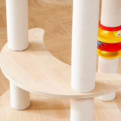 Contemporary Creative Tree Acrylic Multi-Layer Board Corduroy Cotton Rope Multi-Functional Cat Tower 2/4/5-Tier For Living Room