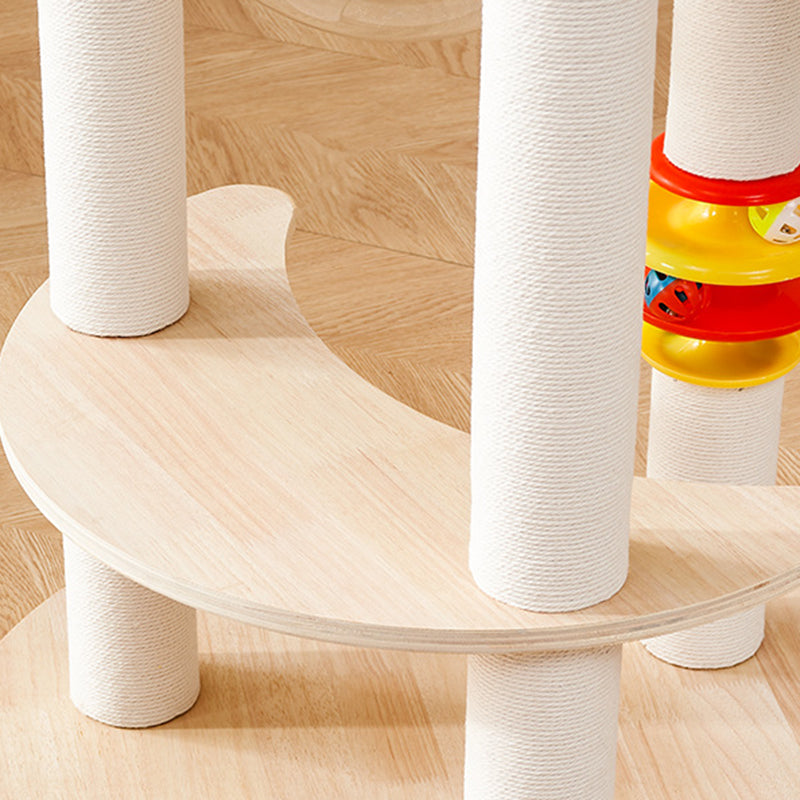 Contemporary Creative Tree Acrylic Multi-Layer Board Corduroy Cotton Rope Multi-Functional Cat Tower 2/4/5-Tier For Living Room