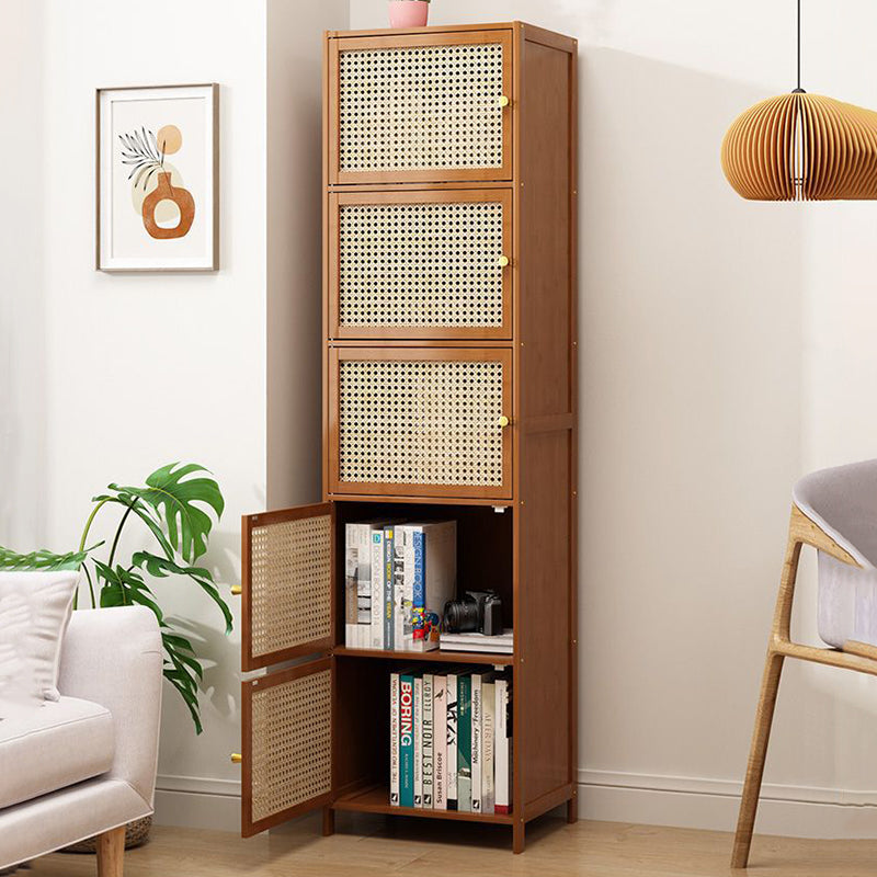 Modern Minimalist Square Wooden Board Plastic Rattan Weaving Storage Cabinet 2/3/4/5/6-Cabinet For Study