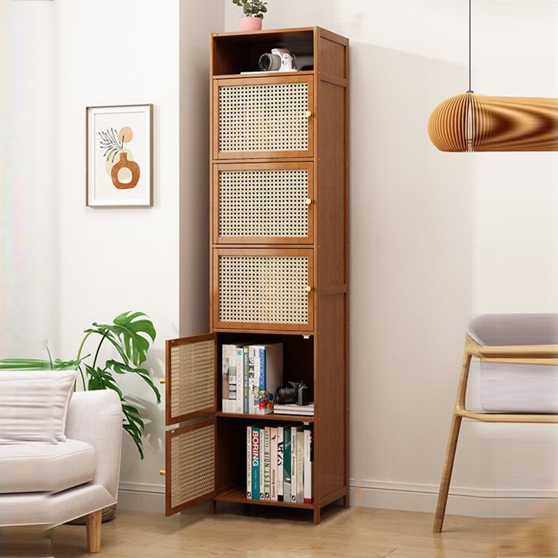 Moderner minimalistischer Aufbewahrungsschrank aus Bambus, MDF, Kunststoff und Rattangeflecht mit 2/3/4/5/6 Fächern fürs Arbeitszimmer 