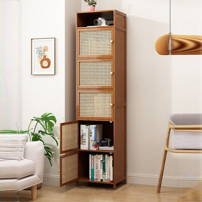 Modern Minimalist Square Wooden Board Plastic Rattan Weaving Storage Cabinet 2/3/4/5/6-Cabinet For Study