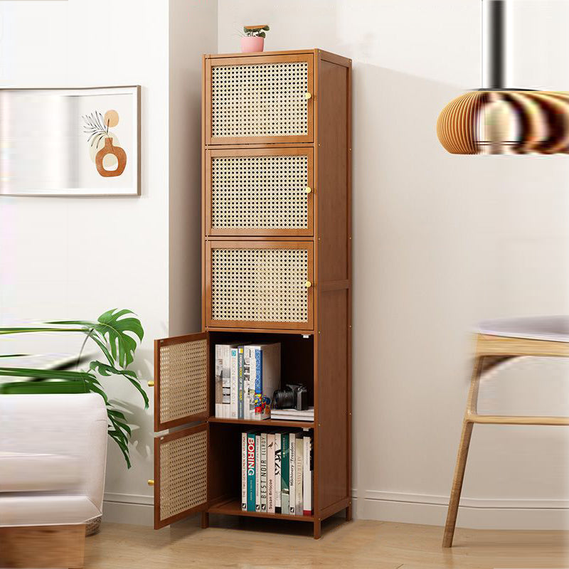 Modern Minimalist Square Wooden Board Plastic Rattan Weaving Storage Cabinet 2/3/4/5/6-Cabinet For Study