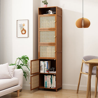 Modern Minimalist Square Wooden Board Plastic Rattan Weaving Storage Cabinet 2/3/4/5/6-Cabinet For Study
