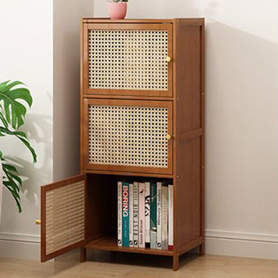 Modern Minimalist Square Wooden Board Plastic Rattan Weaving Storage Cabinet 2/3/4/5/6-Cabinet For Study