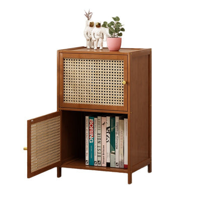 Modern Minimalist Square Wooden Board Plastic Rattan Weaving Storage Cabinet 2/3/4/5/6-Cabinet For Study