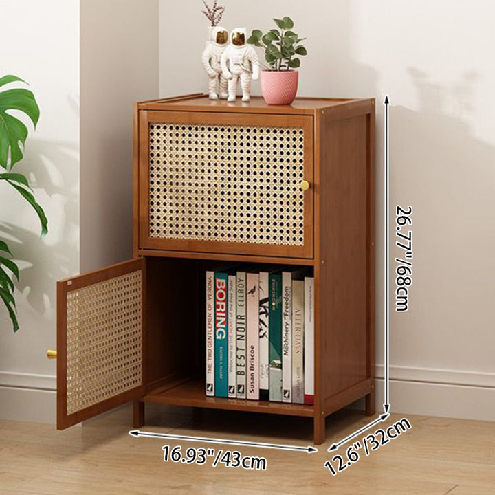 Moderner minimalistischer Aufbewahrungsschrank aus Bambus, MDF, Kunststoff und Rattangeflecht mit 2/3/4/5/6 Fächern fürs Arbeitszimmer 