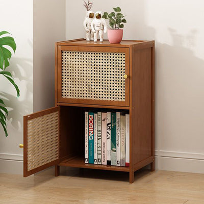 Modern Minimalist Square Wooden Board Plastic Rattan Weaving Storage Cabinet 2/3/4/5/6-Cabinet For Study
