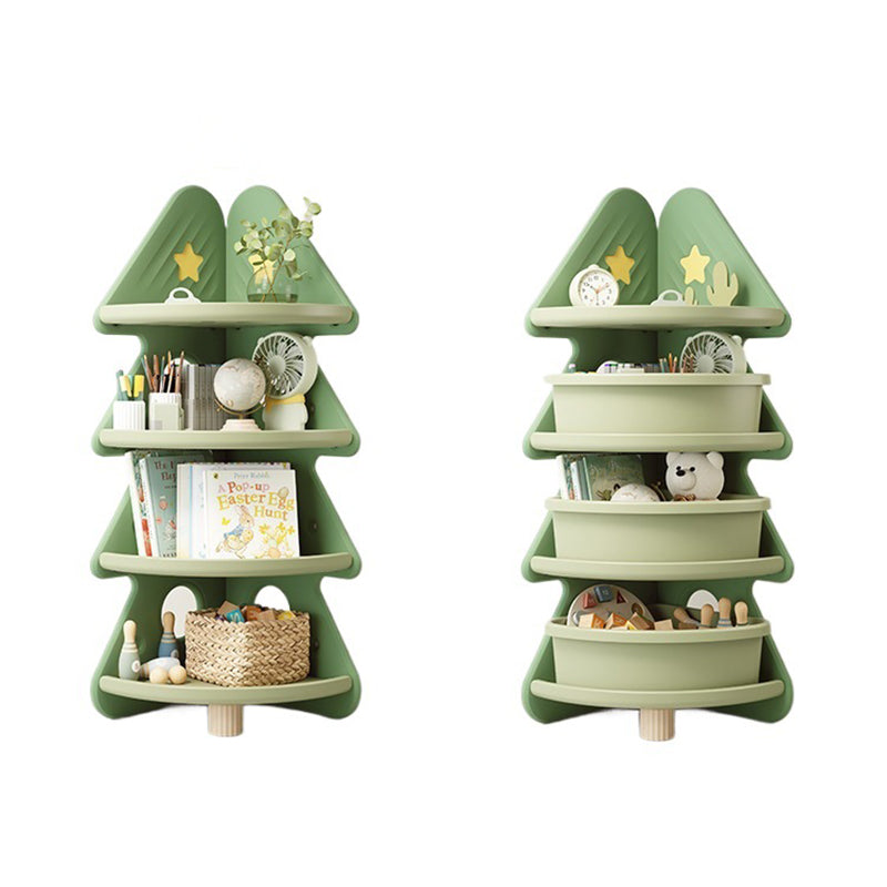 Contemporary Creative Christmas Tree Environmentally Friendly HDPE Kids Corner Storage Shelf 4-Tier For Living Room