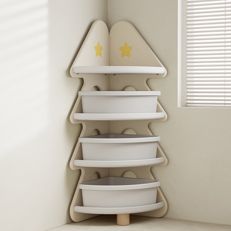 Contemporary Creative Christmas Tree Environmentally Friendly HDPE Kids Corner Storage Shelf 4-Tier For Living Room