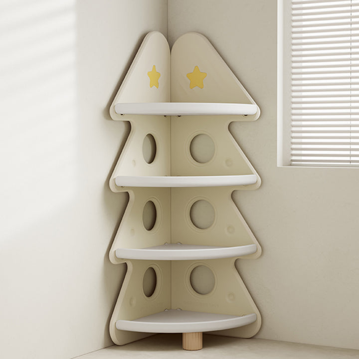 Contemporary Creative Christmas Tree Environmentally Friendly HDPE Kids Corner Storage Shelf 4-Tier For Living Room