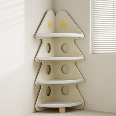 Contemporary Creative Christmas Tree Environmentally Friendly HDPE Kids Corner Storage Shelf 4-Tier For Living Room