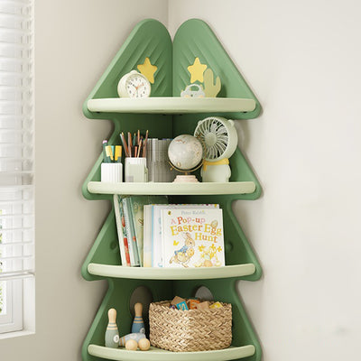 Contemporary Creative Christmas Tree Environmentally Friendly HDPE Kids Corner Storage Shelf 4-Tier For Living Room