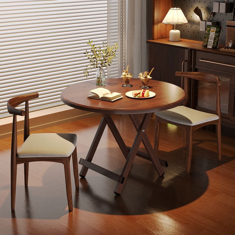 Modern Simplicity Round MDF Iron Foldable Dining Table For 2-8 Seats
