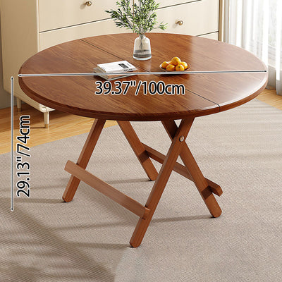 Modern Simplicity Round MDF Iron Foldable Dining Table For 2-8 Seats