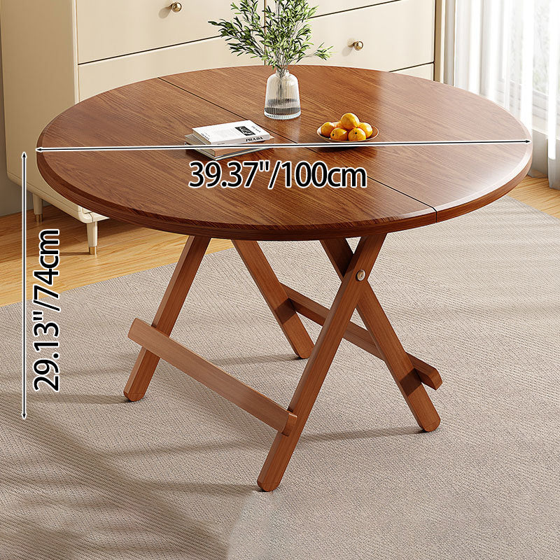 Modern Simplicity Round MDF Iron Foldable Dining Table For 2-8 Seats