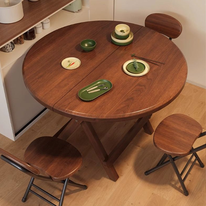 Modern Simplicity Round MDF Iron Foldable Dining Table For 2-8 Seats