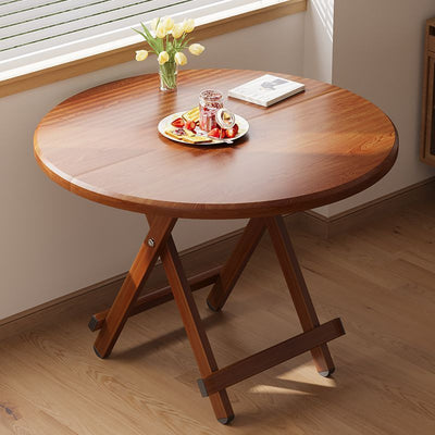 Modern Simplicity Round MDF Iron Foldable Dining Table For 2-8 Seats