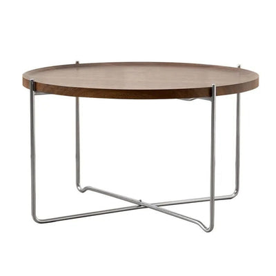Modern Minimalist Round Border Design MDF Iron Coffee Table 1-Tier For Living Room