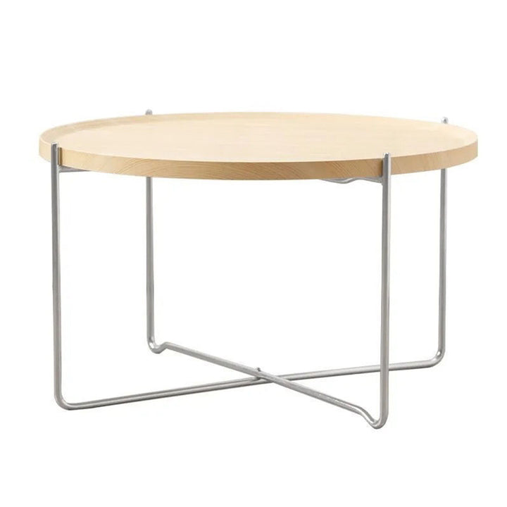 Modern Minimalist Round Border Design MDF Iron Coffee Table 1-Tier For Living Room