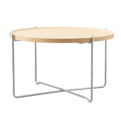 Modern Minimalist Round Border Design MDF Iron Coffee Table 1-Tier For Living Room