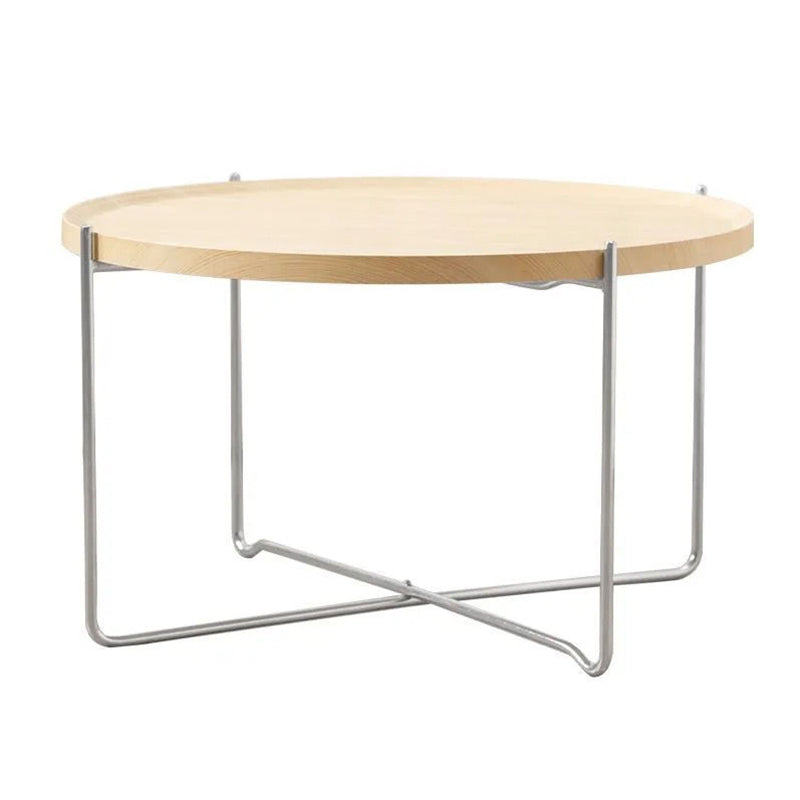 Modern Minimalist Round Border Design MDF Iron Coffee Table 1-Tier For Living Room