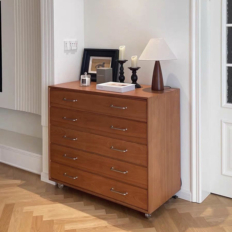 Traditional Vintage Multi-Layer Large Capacity Rectangular Eco-Friendly Engineered Wood Metal Storage Cabinet 5-Drawer For Living Room &amp; Bedroom