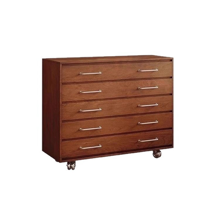 Traditional Vintage Multi-Layer Large Capacity Rectangular Eco-Friendly Engineered Wood Metal Storage Cabinet 5-Drawer For Living Room &amp; Bedroom