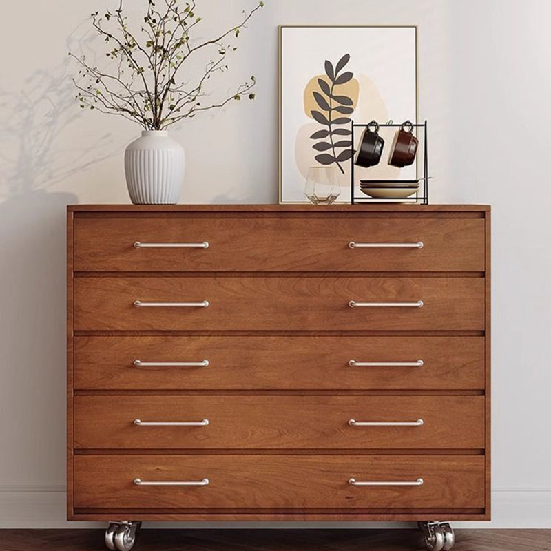 Traditional Vintage Multi-Layer Large Capacity Rectangular Eco-Friendly Engineered Wood Metal Storage Cabinet 5-Drawer For Living Room &amp; Bedroom