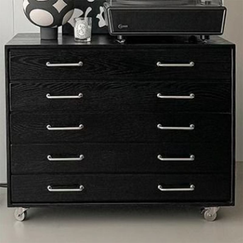 Traditional Vintage Multi-Layer Large Capacity Rectangular Eco-Friendly Engineered Wood Metal Storage Cabinet 5-Drawer For Living Room &amp; Bedroom