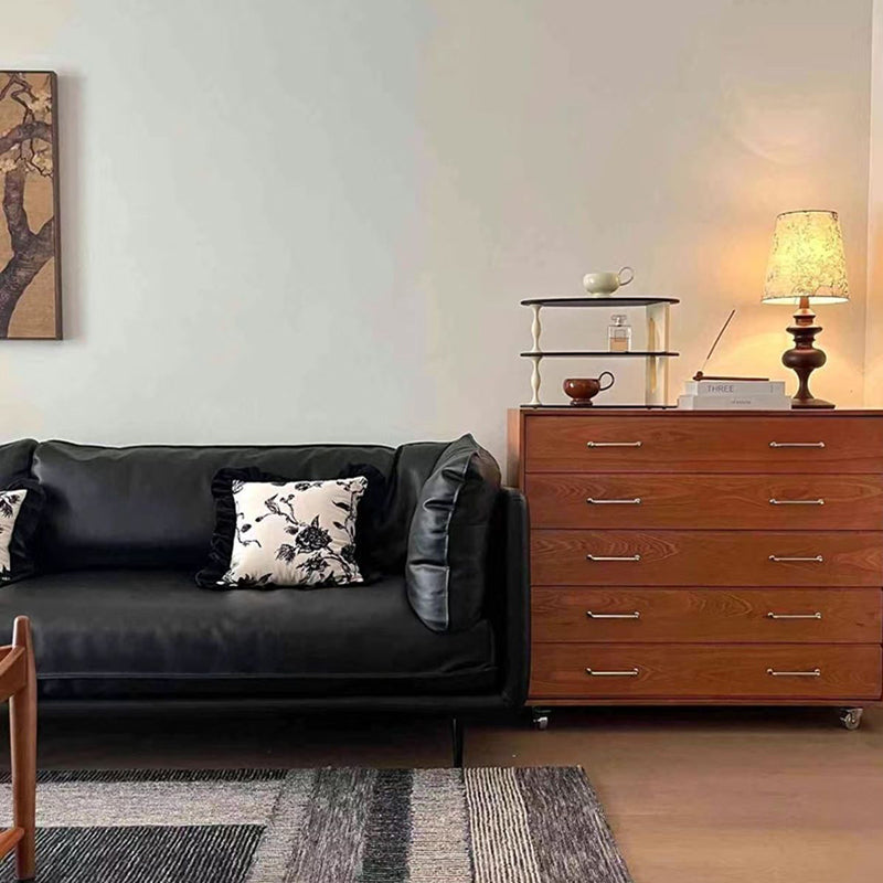 Traditional Vintage Multi-Layer Large Capacity Rectangular Eco-Friendly Engineered Wood Metal Storage Cabinet 5-Drawer For Living Room &amp; Bedroom