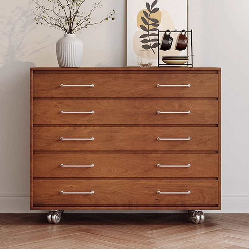 Traditional Vintage Multi-Layer Large Capacity Rectangular Eco-Friendly Engineered Wood Metal Storage Cabinet 5-Drawer For Living Room &amp; Bedroom