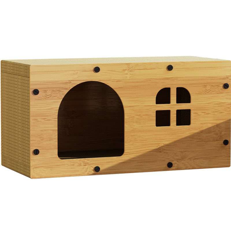Traditional Farmhouse Integrated Rectangular MDF Corrugated Paper Sturdy Cat Beds 1-Cabinet For Living Room