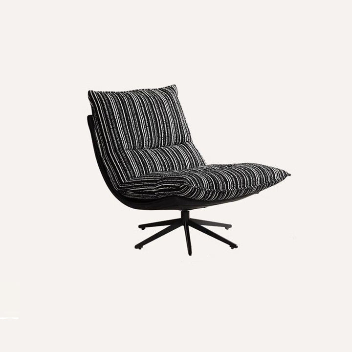 Sillón auxiliar desmontable contemporáneo escandinavo giratorio con forma de arco, de chenilla, cuero sintético, acero al carbono, algodón afelpado y espuma, con respaldo y sin reposabrazos, para sala de estar y dormitorio 