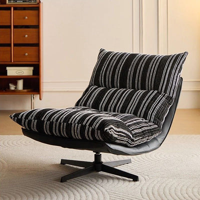 Contemporary Scandinavian Rotatable Arc-Shaped Chenille Carbon Steel Plush Cotton Sponge Lazy Detachable Accent Chair Backrest Armless For Living Room & Bedroom