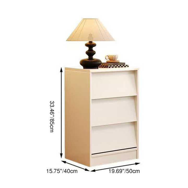 Traditional Vintage Venetian Blind Rectangular Eco-Friendly Engineered Wood Fiberboard Carbon Steel Storage Cabinet 3-Drawer For Living Room