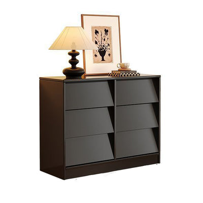 Contemporary Retro Venetian Blind Rectangular Pine Wood Carbon Steel Storage Cabinet 6/9-Drawer For Living Room & Bedroom