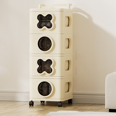 Modern Minimalist Multi-Layer Rectangular PP Movable Storage Cabinet 3/4/5-Cabinet For Living Room
