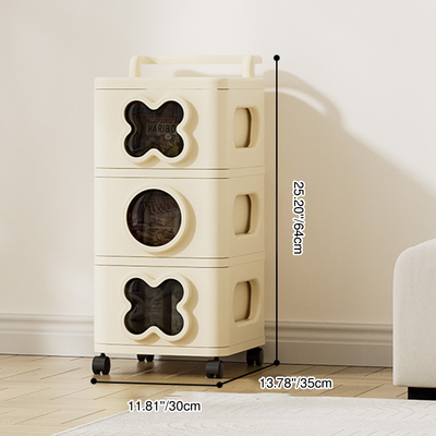 Modern Minimalist Multi-Layer Rectangular PP Movable Storage Cabinet 3/4/5-Cabinet For Living Room