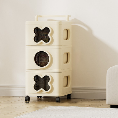 Modern Minimalist Multi-Layer Rectangular PP Movable Storage Cabinet 3/4/5-Cabinet For Living Room